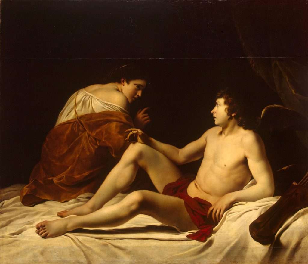 Orazio Gentileschi élete – Ámor és Pszükhé festmény, a barokk festő lírai mitológiai ábrázolása
